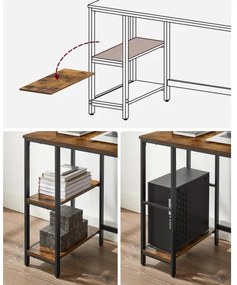Písací stôl SOLEA hnedá/čierna