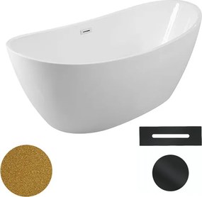 Besco Akrylátová voľne stojaca vaňa Ayla Glam Z 170x80 BESCO-Typ výpuste: Click-Clack s prepadom, grafit, BESCO-Rozmery: 170x80, BESCO-Farba: Biela/z…