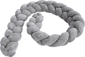 Sivý menčestrový mantinel do postieľky 200 cm – Meowbaby