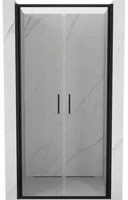 Mexen Exo, dvojkrídlové sprchové dvere 90x200 cm, 6mm číre sklo, čierny profil, 814-090-000-70-00