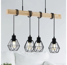 Eglo 44075 - Závesné svietidlo TOWNSHEND na lane 4xE27/60W/230V