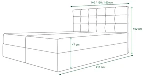 Moderná posteľ s úložným priestorom 160x200 STIG 5 - šedá