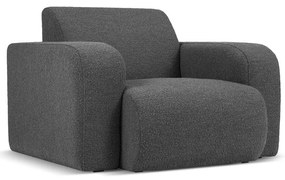 Tmavosivé kreslo z textílie bouclé Molino – Micadoni Home