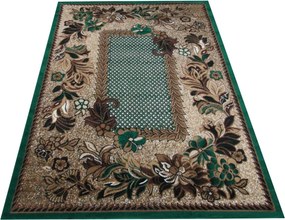 DY Zelený koberec s kvetinovým vzorom Alfa 01 Rozmer: 60x100 cm