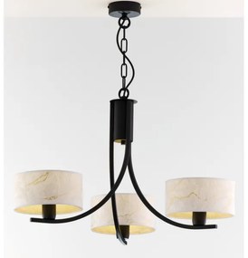 Jupiter 2103 - Luster na reťazi ARTHUR 3xE27/15W/230V biela/čierna/mramorový dekor