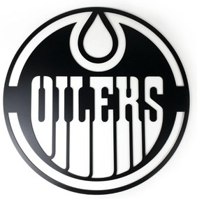 Veselá Stena Drevená nástenná dekorácia Hokejový tím Edmonton Oilers