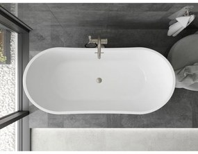 Mexen Montana, voľne stojaca vaňa 180 x 80 cm, biela, brúsená oceľ prepad, 52011808000-97