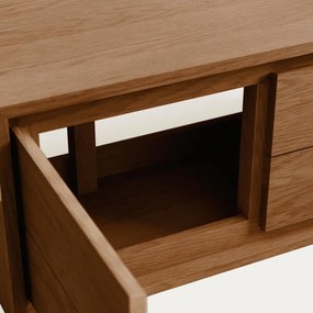 Hnedá závesná skrinka pod umývadlo z teakového dreva 90x40 cm Kenta – Kave Home