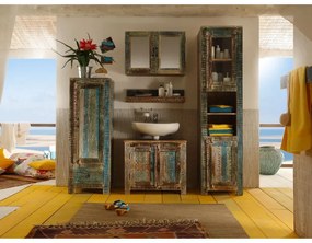 furniture-nabytek.cz - 5-dielna sada kúpeľňového nábytku Blue Lagoon z masívneho manga, lakovaná, farebná