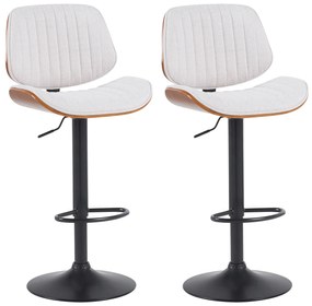 Design-Shop 2x Barová stoličkaClawson - látka, čierny rám - orech/krém