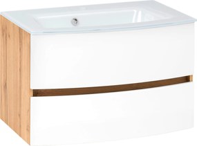 XXXLutz SKRINKA S UMÝVADLOM, biela, farba duba, 80 cm Held - Online Only kúpeľne - 000307010634