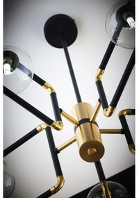Jupiter 1985 - Luster na tyči IBRA 5xG9/10W/230V čierna/zlatá