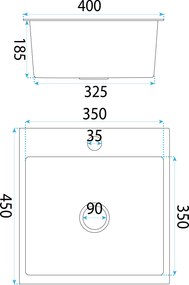 Rea Leo 40, 1-komorový nerezový drez 400x450x185 mm, medená matná, ZLE-06016
