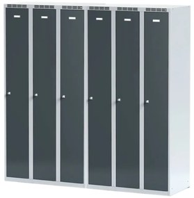 Alfa 3 Kovová šatníková skrinka 3-dielna, 1800 x 900 x 500 mm, otočný zámok, oranžové dvere