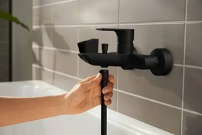 Hansgrohe Rebris E, nástenná vaňová batéria, čierna matná, HAN-72450670