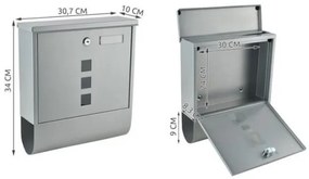 Poštová schránka 34x30,7 cm strieborná