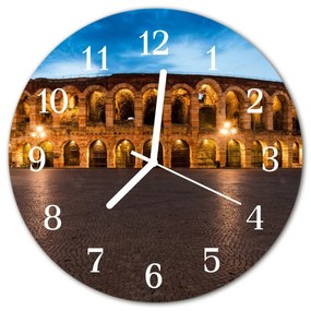 Nástenné sklenené hodiny Pamätník fi 30 cm