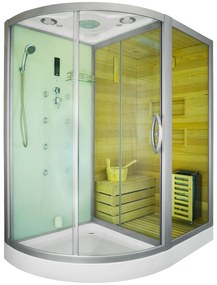 M-SPA - Sauna so suchou parou s funkciou hydromasáže BIELA ​​pravá 180 x 110 x 223 cm 6 kW