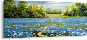 Obraz - Cestička v poli, olejomaľba (120x50 cm)