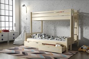 Jarko 90x200/120x200 poschodová posteľ Natural - bez povrchovej úpravy Nie Nie Pravé