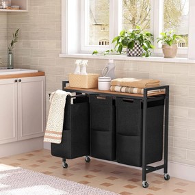 Koš na prádlo Vasagle Pietro 119 l hnědý/černý