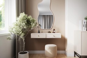 Závesný toaletný stolík Lorini 100 cm - kašmírová / zlaté úchytky G