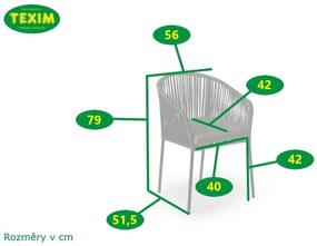 TEXIM TRAPANI - sada záhradných stoličiek - zelená, polyester + kov