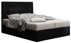 Manželská posteľ Boxspring 140 cm Duel 1 (čierna) (s matracom a úložným priestorom). Akcia -20%. Vlastná spoľahlivá doprava až k Vám domov. 1046425