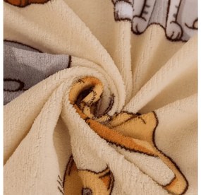 Plachta mikroplyš COLORED CATS 200x200 cm krémová