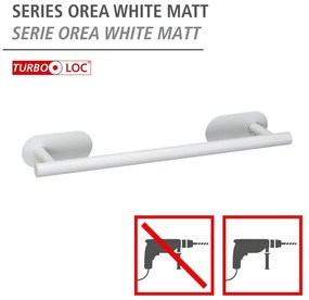 Biely samodržiaci držiak na uteráky z nehrdzavejúcej ocele Orea Uno – Wenko