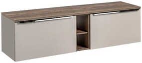 Závěsná skříňka pod umyvadlo SantaFe s deskou 180 cm taupe/dub santa fe vintage