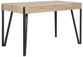 Jedálenský stôl 130 x 80 cm svetlé drevo/čierna CAMBELL Beliani