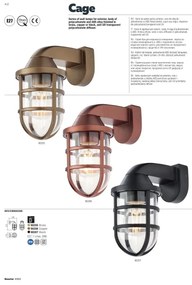 Redo 90207 - Vonkajšie nástenné svietidlo CAGE 1xE27/28W/230V IP44 čierna