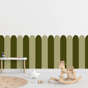 PIPPER. Oblúk - Khaki farba - textilná nálepka na stenu Farba: Kombinácia, Veľkosť: 100 cm