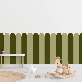 PIPPER. Textilná samolepiaca tapeta - Oblúk - Khaki farba Farba: Kombinácia, Veľkosť: 100 cm