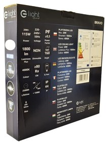 Stropné LED svietidlo Bravo, 1x LED 20w, 4000k, ch
