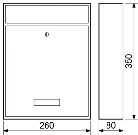 Poštová schránka pre zostavy, 350 x 260 x 80 mm, čierna