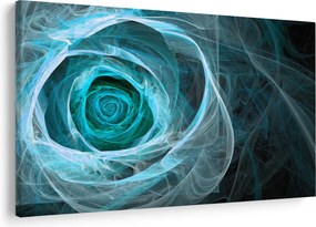 Obraz - Abstraktné ruže modrá s čiernym pozadím (90x60 cm)