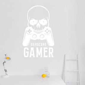 Veselá Stena Samolepka na stenu na stenu Hardcore Gamer Farba: černá