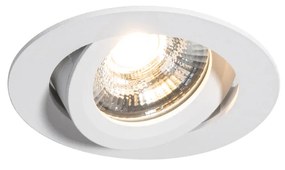 Zástenný bodový reflektor biely sklopný 8,2 cm vrátane stmievateľného LED s krytím IP54 Ultra Slim - Pupil