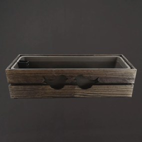 AMADEA Drevený obal s hrantíkom tmavý s vtáčikmi, 62x21,5x17cm, český výrobok