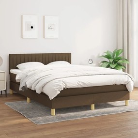 Boxspring posteľ s matracom tmavohnedá 140x200 cm látka 3140780