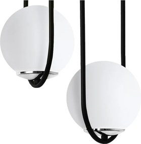 Závesné svietidlo Florence, 2x biele sklenené tienidlo, b/ch, UI