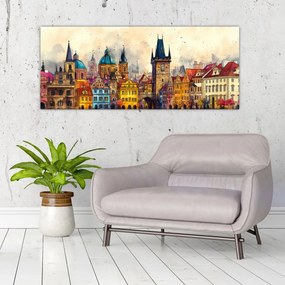 Obraz - Jeseň v maľovanom meste (120x50 cm)