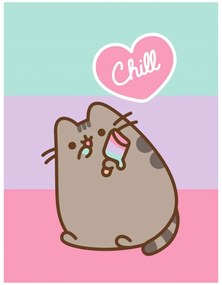 Coral fleece deka mačička Pusheen - motív Chill - 130 × 170 cm