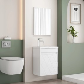 Závesná skrinka s umývadlom Houseland Mavon 40 cm biela