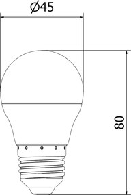 Mexen Nova, LED žiarovka E27, G45, 1W, neutrálna - 4000K, 105 lm - L101-E27-0140-01