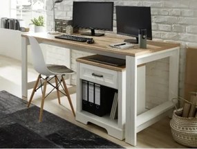 Písací stôl Jasmin, bělená pinie/dub%