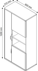 Závesná vitrína Avola, béžová kašmír/dub cremona