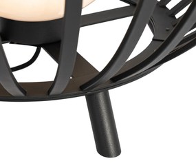 Dizajnová stojaca lampa čierna s opálom 110 cm - Angela